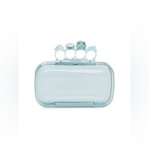 ALEXANDER MCQUEEN Skull four ring clear box clutch